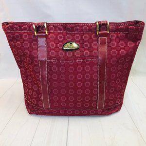American Flyer Burgundy Geo Tote Travel Bag 16" x 12" x 4"
